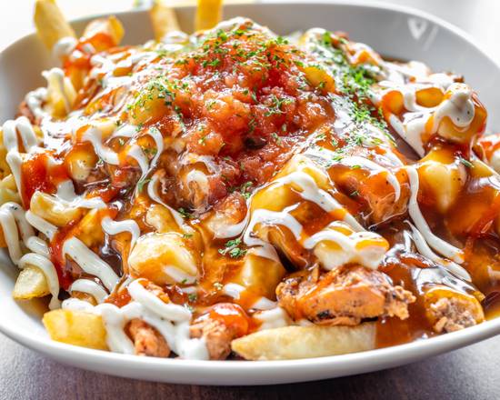 Gorilla Fries at Habibz Corner — loaded fries with house sauces and toppings